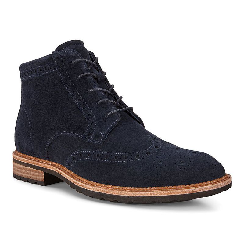 Zapato Brogue Ecco Vitrus I Para Hombre,Azules,402853-EFA